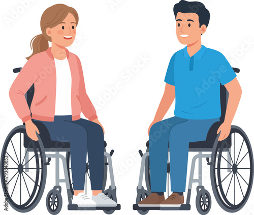 Empowering Conversations Between Two Individuals in Wheelchairs Engaged in Friendly Dialogue