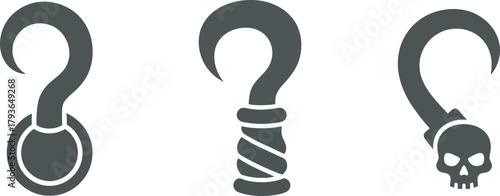 Mystery Symbols Featuring Question Marks and Charms with Skull Illustration for Cryptic Visuals