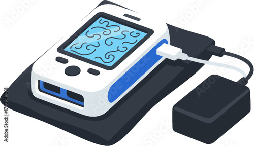 Portable pulse oximeter device displaying oxygen saturation levels for health monitoring