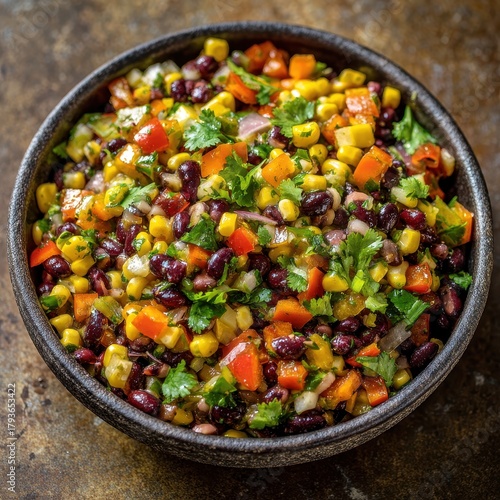 Refreshing Cowboy Caviar: A Cold Vegan Dish with Corn, Black Beans, and Zesty Cilantro