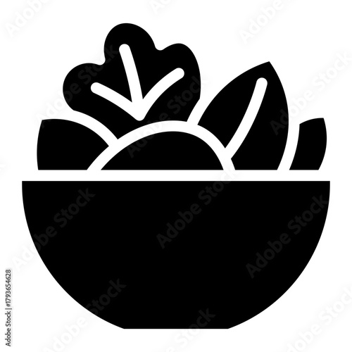vegetable salad bowl icon