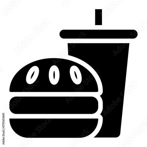 Burger and soda icon