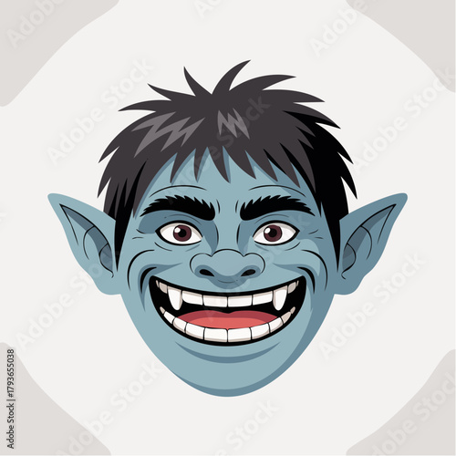Anime style troll vector illustration character - 2D vector illustration