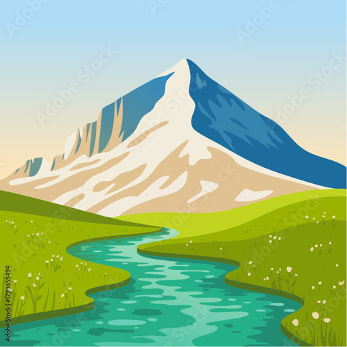 Colorado concept with Rocky Mountain and Colorado River