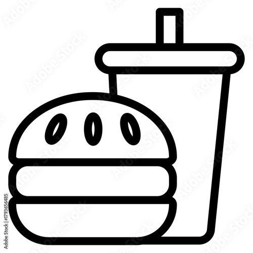 Burger and soda icon