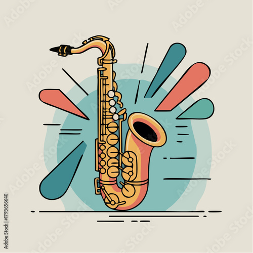 2d vector illustration of a saxophone musical instrument