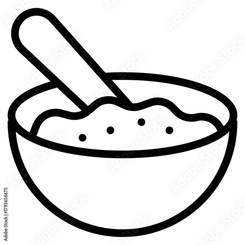 bowl of porridge and spoon Icon