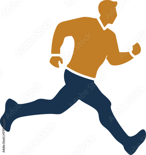 Running man silhouette icon showing fast motion and active lifestyle