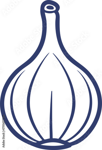 Simple onion bulb outline icon for fresh vegetable food ingredient