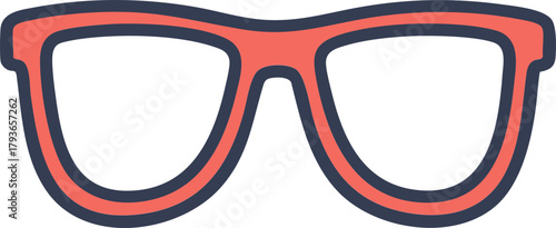 Coral eyeglass frame icon representing eyewear fashion and vision