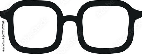 Thick black eyeglass frame icon representing vision and reading concept