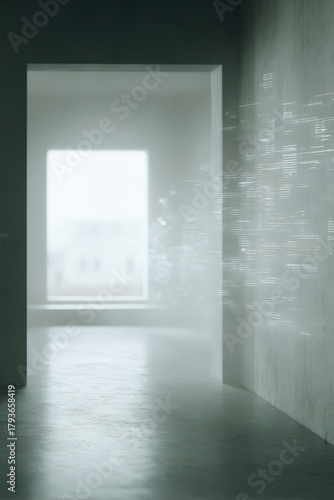 passport featuring ar data with blurred white text bars is placed against chalk wall backdrop creating clean and