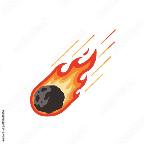 Flaming meteor icon