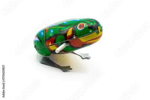 Charmgle clockwork spring wind up metal frog toy Broken old toy