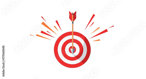 Bullseye with Arrow Hit Target Achievement Concept
