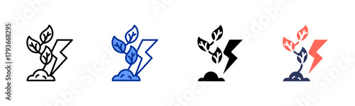 Renewable Energy icon sheet multiple style collection