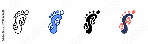 Carbon Footprint icon sheet multiple style collection