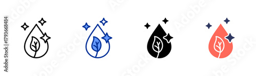 Clean Water icon sheet multiple style collection