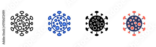Coronavirus Cell icon sheet multiple style collection