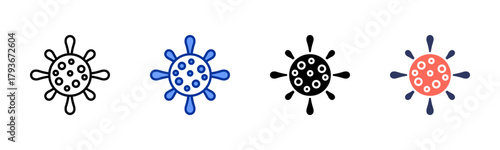 Measles Virus icon sheet multiple style collection