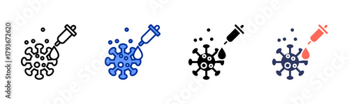 Polio Virus icon sheet multiple style collection
