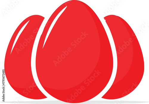 vector illustration of red easter eggs