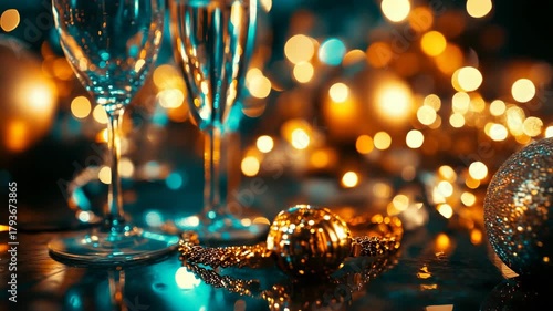 Sparkling Celebration: Champagne, Lights, and Festive Cheer