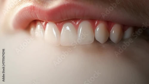 Close-up of a Sparkling Smile: Perfect Teeth and Healthy Gums