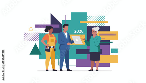 Future planning Business consultant worker and senior woman discuss investments for 2026