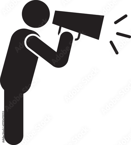 Icon of a person shouting through a megaphone