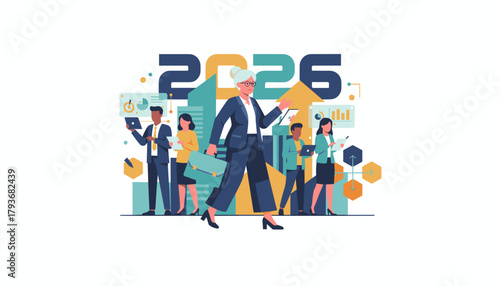 Business professionals driving 2026 financial success growth and innovation