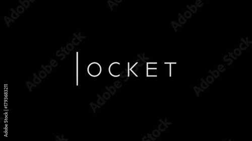 Modern white 'LOCKET' typography with a vertical line graphic element on a dark, minimalist black background, digital design