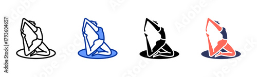 Yoga Exercise icon sheet multiple style collection