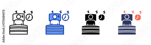 Sleep Health icon sheet multiple style collection