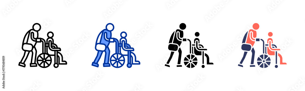 Fototapeta premium Medical Discharge icon sheet multiple style collection