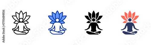 Spiritual Healing icon sheet multiple style collection