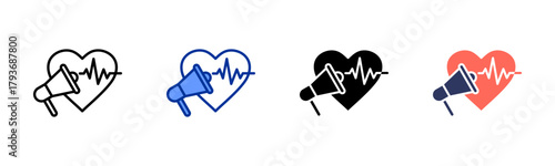 Health Awareness Campaign icon sheet multiple style collection