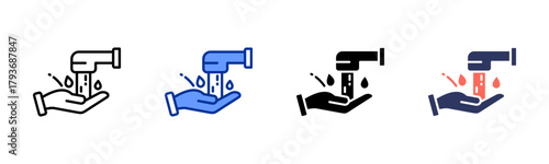 Hand Washing icon sheet multiple style collection