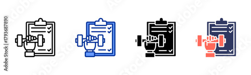 Exercise Routine icon sheet multiple style collection