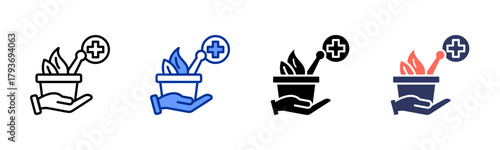 Ayurveda Treatment icon sheet multiple style collection