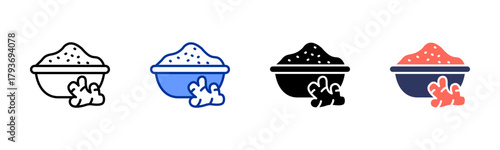 Turmeric Powder icon sheet multiple style collection