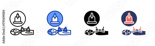 Cupping Therapy icon sheet multiple style collection