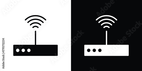 Wifi modem icon or logo isolated sign symbol vector illustration - high quality black style vector icons