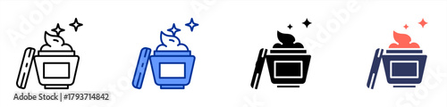 Face Cream icon set multiple style collection