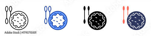 Cotton Pad icon set multiple style collection