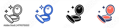 Compact Powder icon set multiple style collection