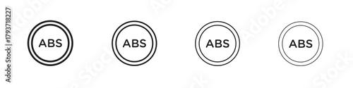 Abs icon design elements. Outline icon with editable stroke. Vector