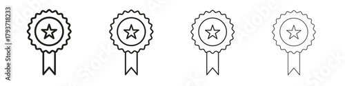 Achievement icon design elements. Outline icon with editable stroke. Vector