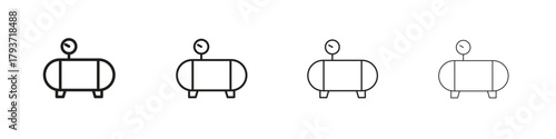Air compressor icon design elements. Outline icon with editable stroke. Vector