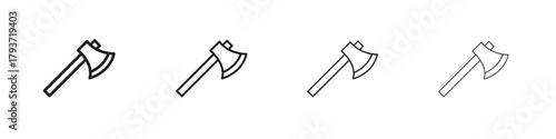 Axe icon design elements. Outline icon with editable stroke. Vector